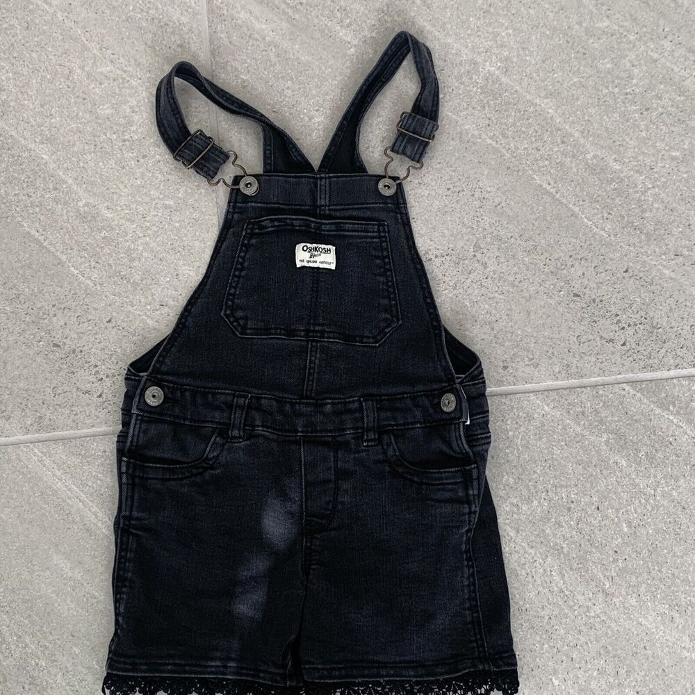 Osh Kosh Bgosh Black Overall Shorts Size 6/ 6X